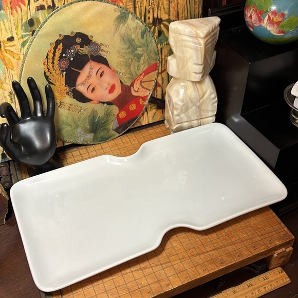 Pier 1 Other - Pier 1 White Porcelain Serving Tray 14.75”Lx7.5”Wx7/8”H EUC Meat Cheese